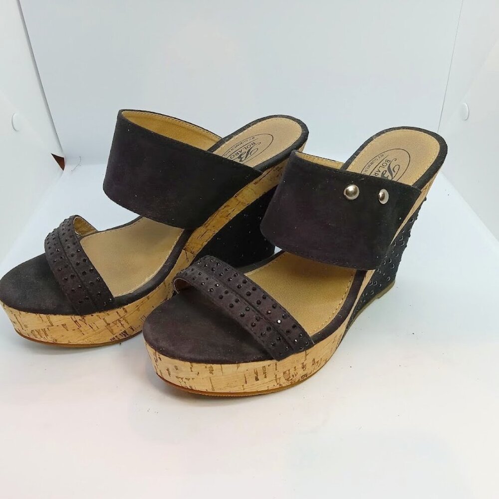 Black Wedge Sandals